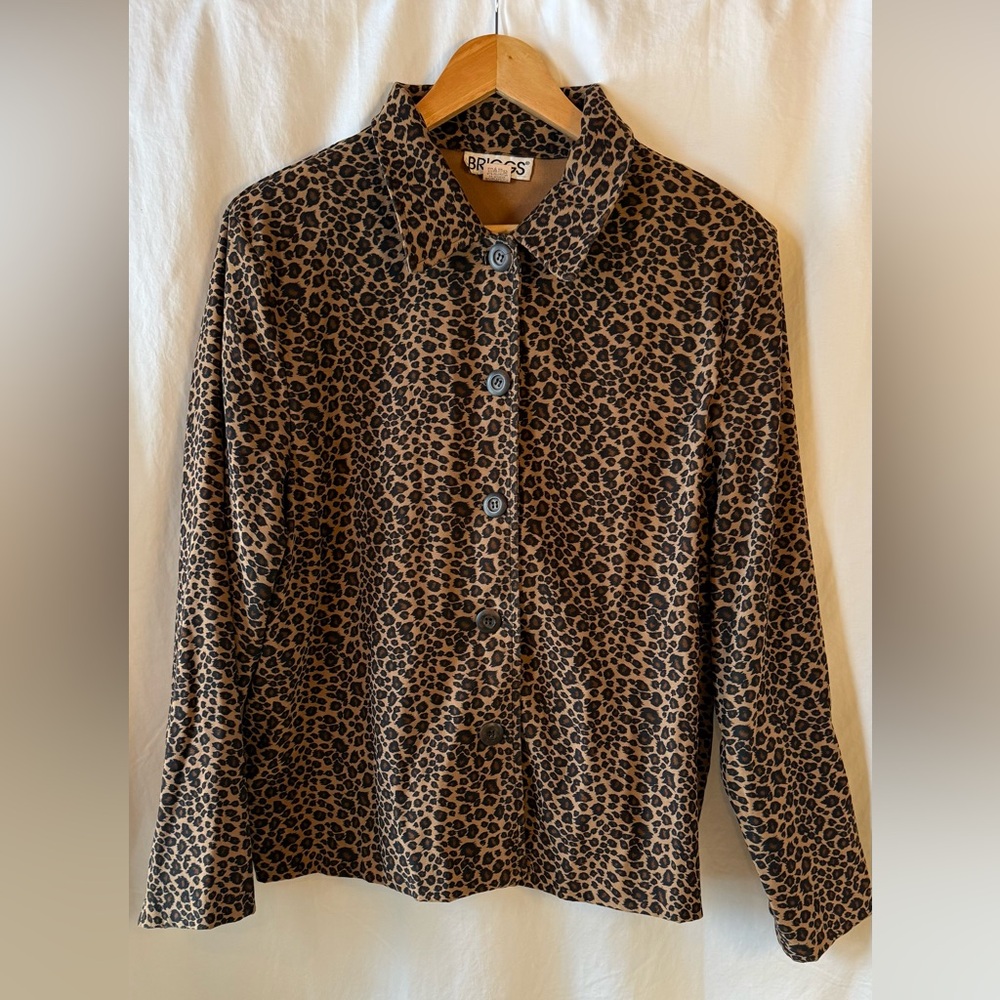 Briggs New York Leopard Print Button-Down Shirt